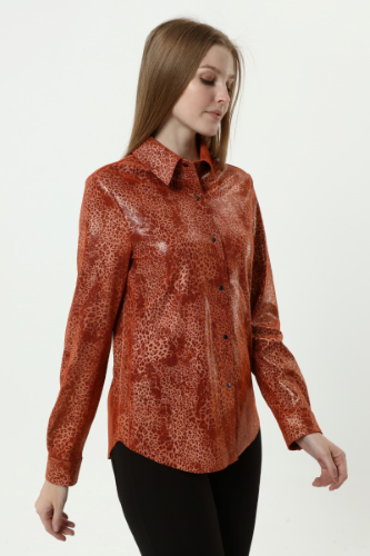 31128 SHIRT SUEDE-PAPER PRINT